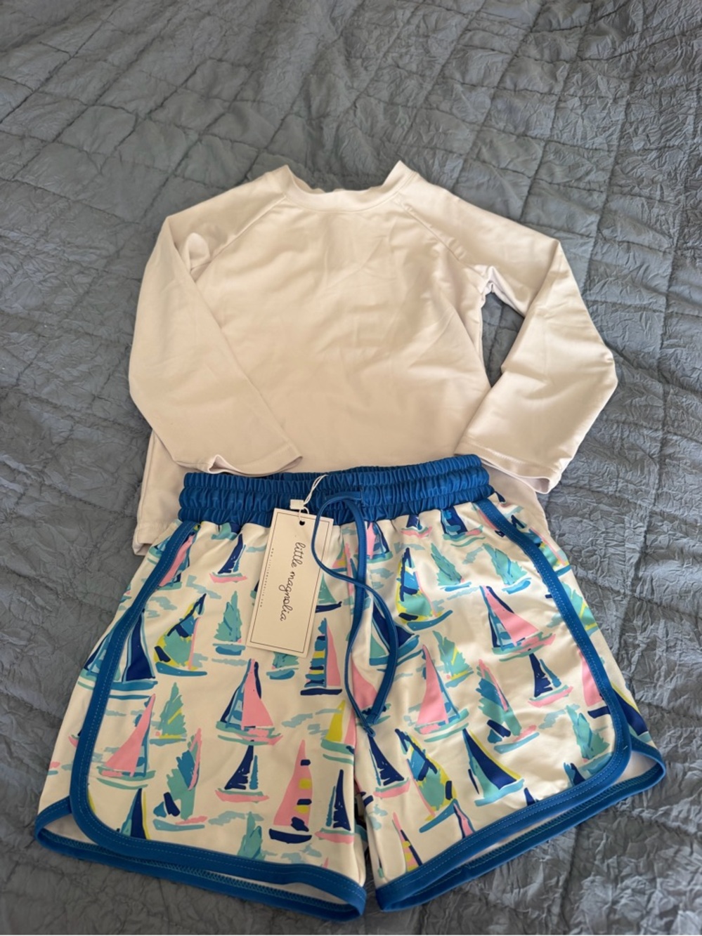 Little Magnolia NWT shorts and long sleeve rash guard size 6